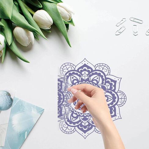 GORGECRAFT 4PCS زهرة الحياة نافذة الشارات ملصق زجاجي ثابت يتمسك الباب المنزلق غير لاصق الفينيل فيلم المنزل الشارات للنوافذ منع وقف الطيور الكلاب الحيوانات الأليفة الضربات in Saudi Arabia