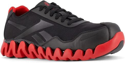 Reebok Men's Rb3016 Zig Pulse Work Safety Composite Toe Shoe Black and Red Industrial & Construction in Saudi Arabia