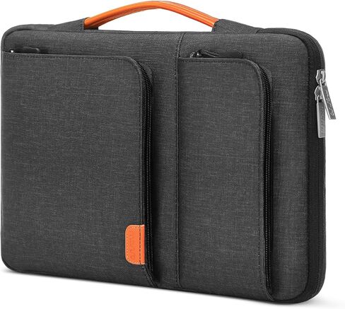 MOSISO 360 Protective Laptop Sleeve Compatible with MacBook Air/Pro, 13-13.3 inch Notebook, Compatible with MacBook Pro 14 M3 M2 M1 2023-2021, Side Open Bag with 2 Accessory Pockets&Handle&Belt, Black in Saudi Arabia