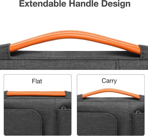 MOSISO 360 Protective Laptop Sleeve Compatible with MacBook Air/Pro, 13-13.3 inch Notebook, Compatible with MacBook Pro 14 M3 M2 M1 2023-2021, Side Open Bag with 2 Accessory Pockets&Handle&Belt, Black in Saudi Arabia
