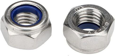 قفل المكسرات النايلون إدراج الجوز M8 x 1.25mm 304 الفولاذ المقاوم للصدأ الذاتي قفل النايلون إدراج صواميل سداسية - 20 حزمة in Kuwait