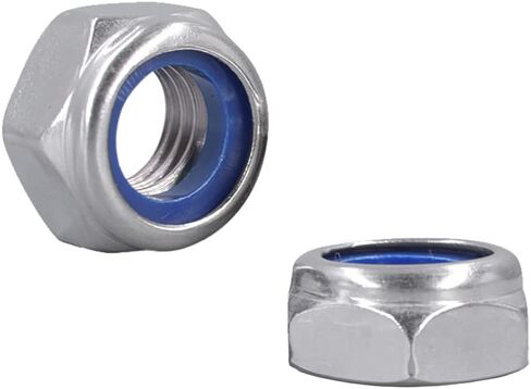 قفل المكسرات النايلون إدراج الجوز M8 x 1.25mm 304 الفولاذ المقاوم للصدأ الذاتي قفل النايلون إدراج صواميل سداسية - 20 حزمة in Kuwait