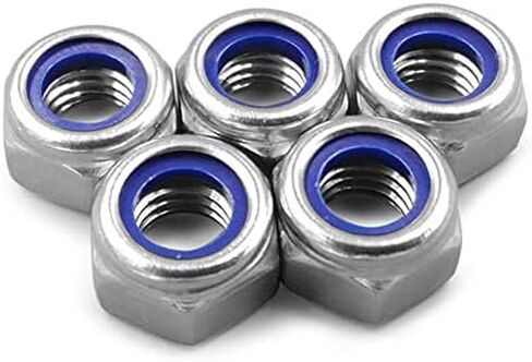 قفل المكسرات النايلون إدراج الجوز M8 x 1.25mm 304 الفولاذ المقاوم للصدأ الذاتي قفل النايلون إدراج صواميل سداسية - 20 حزمة in Kuwait