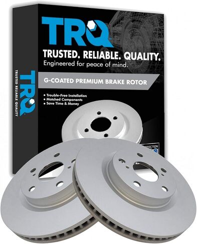 TRQ Front Disc Brake Rotor Pair Set for 08-18 Avalon / 07-19 Camry / 17-18 Corolla iM / 13-18 ES300h / 07-18 ES350 / 16 iM / 09-13 Matrix / 06-18 Rav4 / 11-16 tC / 09-10 Vibe in Kuwait