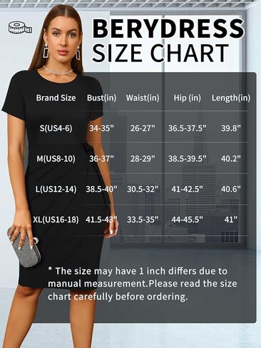 فستان بيريدريس نسائي ملفوف صناعي برقبة دائرية وأكمام قصيرة كلاسيكي غمد طول الركبة ميدي فساتين عمل كاجوال للحفلات in Kuwait