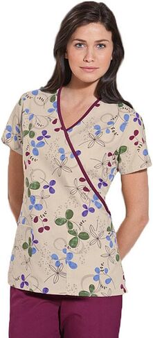 Cherokee Prints Women Scrubs Top Mock Wrap 4826 in Saudi Arabia