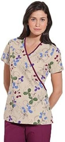 Cherokee Prints Women Scrubs Top Mock Wrap 4826 in Saudi Arabia