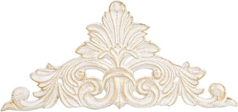 لوحة حائط من الحديد الزهر على الطراز الفيكتوري Sungmor، تصميم فلور دي ليز الأبيض العتيق لتزيين الحائط المعدني - لوحة زخرفية كبيرة مقاس 11.8 بوصة للمدخل in Kuwait