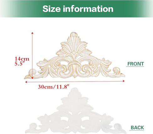 لوحة حائط من الحديد الزهر على الطراز الفيكتوري Sungmor، تصميم فلور دي ليز الأبيض العتيق لتزيين الحائط المعدني - لوحة زخرفية كبيرة مقاس 11.8 بوصة للمدخل in Kuwait