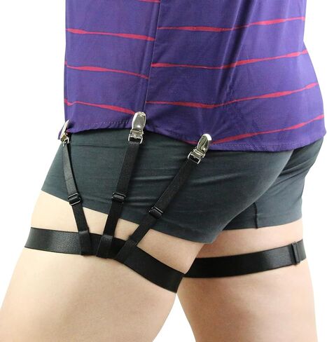 يبقى القميص للرجال حاملي القمصان المرنة القابلة للتعديل، مشابك مانعة للانزلاق، أربطة القميص، يحافظ على القميص مدسوسًا في الشرطة العسكرية in Kuwait