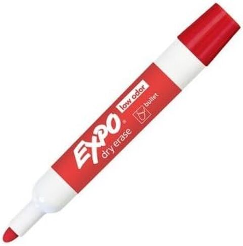 Expo Low-Odor Dry Erase Markers, Bullet Tip,Red, 24-Count in Saudi Arabia