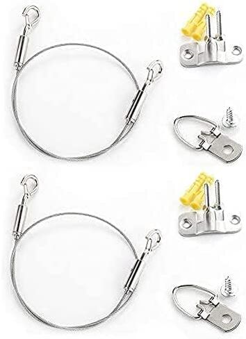 4 Packs Adjustable Picture Hanging Wire kit 1.5m with Hooks,Heavy Duty Stainless Steel Wire Rope for Hanging Mirror, Picture Frames,Light,lamp, Hold Up to 10 kg… in Saudi Arabia