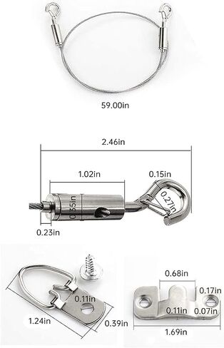4 Packs Adjustable Picture Hanging Wire kit 1.5m with Hooks,Heavy Duty Stainless Steel Wire Rope for Hanging Mirror, Picture Frames,Light,lamp, Hold Up to 10 kg… in Saudi Arabia
