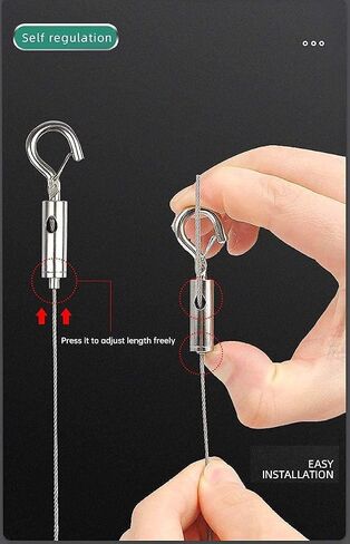 4 Packs Adjustable Picture Hanging Wire kit 1.5m with Hooks,Heavy Duty Stainless Steel Wire Rope for Hanging Mirror, Picture Frames,Light,lamp, Hold Up to 10 kg… in Saudi Arabia