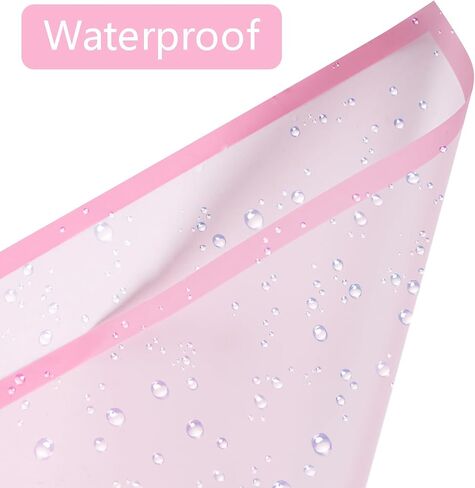 lyy-biuty 20 Sheets Flower Wrapping Paper Bouquet Floral Wrapping Paper Pink Border Flower Wrapping Paper Floral Paper for Bouquet Flower Gift Packaging DIY Crafts,22.8 x 22.8 inch(Pink) in Saudi Arabia