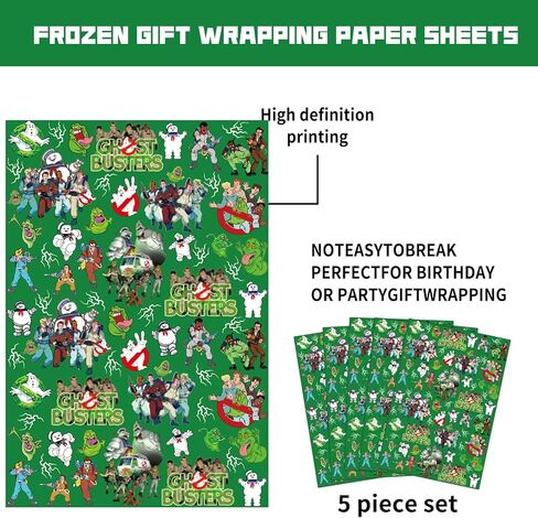 Duyoublt 5 Pcs Ghost Halloween Wrapping Paper Ghost Gift Wrap Bulk Art Paper Folded Flat for Baby Shower Ghost Birthday Party Decorations Halloween Party DIY Crafts Gift Packing, 20 x 30 Inch in Saudi Arabia