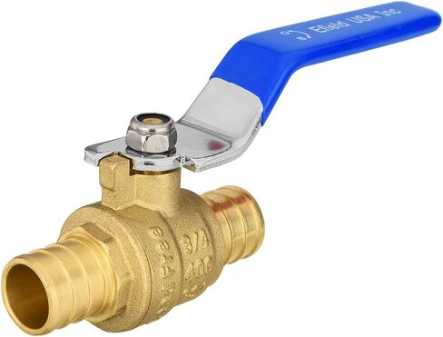 5 عبوات من EFIELD صمام كروي نحاسي بإغلاق كامل المنفذ مقاس 1 بوصة Pex Crimp، المستوى الأزرق، معتمد من UPC in Saudi Arabia