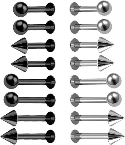 4PCS Stainless Steel Tongue Rings Piercing Jewelry 14 Gauge Nipple Barbell Body Piercing Jewelry Eyebrow Stud for Women Men in Saudi Arabia