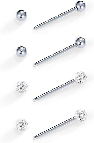 14G الجراحية الصلب حلقة اللسان الحلمة درع الحديد الدائري بار كمامات ثقب الجسم مجوهرات للنساء الرجال مجموعة in Kuwait