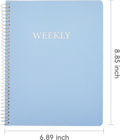 Planner Weekly Monthly 2024 Undated Academic 2025 Month Spiral Planner with Tabs Stickers Thick Paper Twin-Wire Binding Pocket 6.1x8.2 inch Mint Green in Saudi Arabia