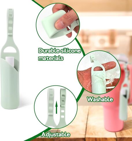 حامل الشفاه متوافق مع أكواب ستانلي (30/40 أونصة)، ملحقات حامل الشفاه السيليكون القابلة للتعديل المتوافقة مع ستانلي (أخضر) in Kuwait