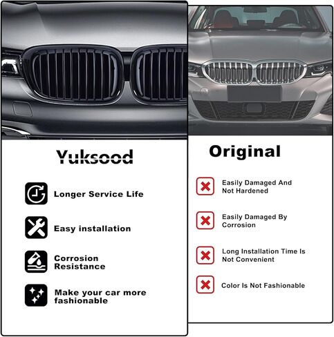 شبكة أمامية يسار يمين غير لامعة، شبكة لامعة متوافقة مع 1999-2003 BMW E39 525i 528i 530i 540i M5 4 أبواب، 51137005837 51137005838 in Kuwait