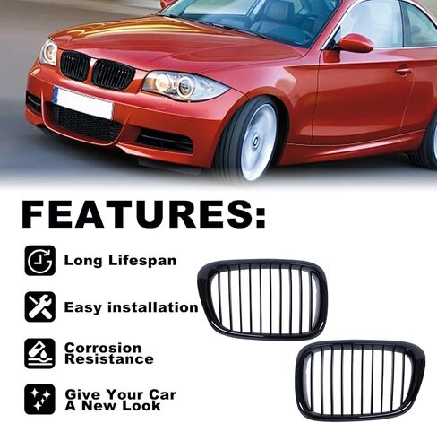 شبكة أمامية يسار يمين غير لامعة، شبكة لامعة متوافقة مع 1999-2003 BMW E39 525i 528i 530i 540i M5 4 أبواب، 51137005837 51137005838 in Kuwait