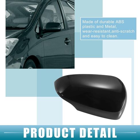 Rearview Mirror Cover Cap Right Side Door Mirror Cover for Toyota Prius C 2012-2018 ABS Plastic Black in Saudi Arabia