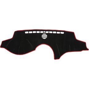 Dash Cover, Non-Slip Polyester Black Red Center Console Dashboard Cover Pad Carpet