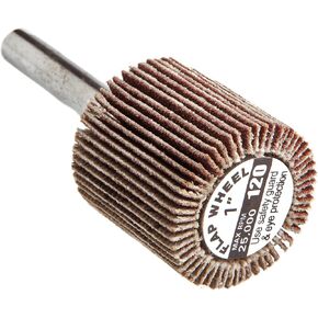 Forney 60190 Mounted Flap Wheel with 1/4-Inch Shank, 1-Inch-by-1-Inch, 60-Grit