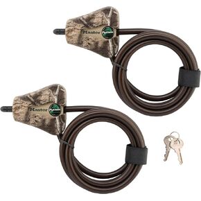 Master Lock Cable Lock, Python Adjustable Keyed Cable Lock, 6 ft. Long Cable, 2 Pack Mossy Oak Country DNA Camouflage
