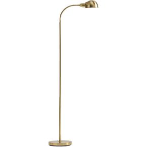 Brightech Regent LED Floor Lamp, Free Standing Corner Pole Light with Adjustable Gooseneck, Tall Bright Skinny Lamp for Office Desk, Living Room Sofa or Chair - Brass/Gold