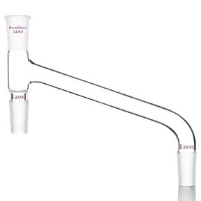 Glass Distilling Adapter, Borosilicate Glass 75 Degree Bent Chemistry Distillation Adapter with 24/40 Standard Joint