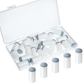 Gejoy 24 Pieces Slip On Pool Cue Tips Billiard Cue Tips Slip-on Cue Tip Replacement with Storage Box
