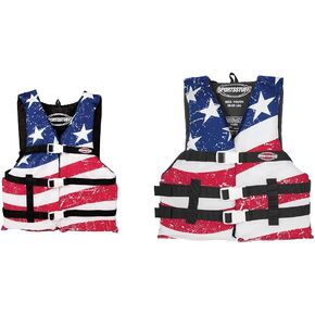 SPORTSTUFF Stars and Stripes Life Jacket, US Coast Guard Approved, Type III, Adult, Child, Youth Sizes in Kuwait