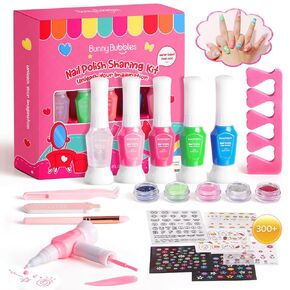 Kids Nail Polish Kit for Girls Gifts- Nails Makeup Toy Set for Kids Christmas Birthday Gift for 7 8 9 10 11 12 Year Old Girl's Party Cosmetic, Gel Nails Polish Manicure Girl Stuff by BUNNY BUBBLES