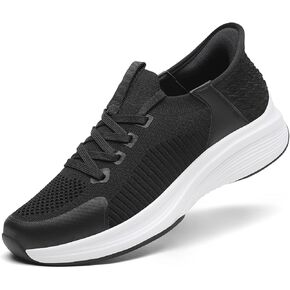 Women's Hands-Free Slip-On Casual Sneakers, Lightweight Arch Fit Walking Shoes, Knit-Comfortable Tennis Running Workout Sneakers for Women