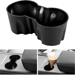 Cup Holder Insert for Tesla Model Y Model 3,New Cup Insert Compatible with Tesla Model 3/Y 2021 2022 2023 （Black in Kuwait