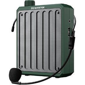 ZOWEETEK Bluetooth Voice Amplifier with Wired Microphone Headset for Speaking, Support Recording and MP3 Format Audio, Portable power amplifiers for Teachers, Coaches, Training, Teacher Must Haves