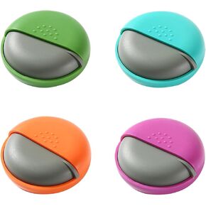 4 Pack Round Pill Organizer Health Locking Travel Pill Case Small Medicine Container for Women Portable Pill Box for Pills Jewelry Beads Paper Clips Memory Cards Charging Cables and More