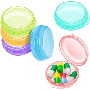 4 PCS Small Pill Organizer Box, Travel Pill Cases Portable Pill Container Daily Mini Pill Case Holder for Pocket Purse Briefcase Pills Medicine Cod Liver Oil Storage Box Earplug Case Medication Aids