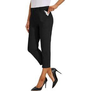 Willit Women's Capri Pants Dress Yoga Pants Work Capri Slacks Stretch Office Pants High Waisted 21"