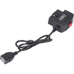 Aramox OBD Power Cable, 48cm/18.9in OBD Power Adapter Cable with Switch Button ACC Mode Low for Dash Camera Phone Charging