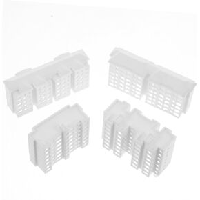 4pcs Miniature Apartment Building Railway Modern City Grand Apartment Models Unpainted Sand Table Mini Building Model for Dollhouse Layout Prop