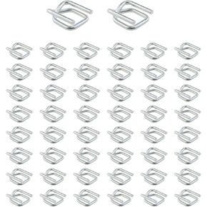 50PCS Strapping Buckle Metal Wire Buckle 1/2 Inch Heavy Duty Galvanised Wire Buckle for Polypropylene Strapping and Cordage and Wire Buckle