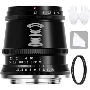 TTArtisan 17mm F1.4 Lens APS-C Wide Angle Large Aperture Manual Focus Camera Lenses Compatible with Sony E-Mount Cameras A5000 A5100 A6000 A6100 A6300 A6400 A6500 A6600 (Black)