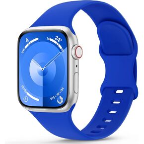 TreasureMax Sport Band Compatible with Apple Watch Bands 38mm 40mm 41mm 42mm 44mm 45mm 49mm,Soft Silicone Strap Compatible for Apple Watch Series 9 Ultra 8 7 6 5 4 3 2 1 SE Men Women Black 38/40/41MM