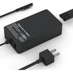 65W 15V 4A Surface Charger for Microsoft Surface Pro X/8/7+/6/5/4/3, Surface Go 3/2/1 Surface Laptop 5/4/3/2/1 Studio, Surface Book 2/1, Surface Go 3/2/1 Microsoft Surface Charger