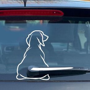 White Funny Dog Moving Tail Decal Dog Windshield Wiper Sticker Cute Animal Puppy Car Sticker Waterproof Rear Window Wiper Decal Decoration Automotive Decals, Bumper Stickers, Decals and Magnets