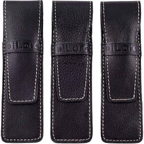Full Grain Genuine Buffalo Leather Black Pen Cases Set of 3
